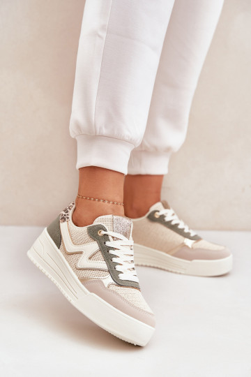 scarpe da ginnastica Femminile con una piattaforma con motivi di pelliccia di leopardo colore verde Lorori 2