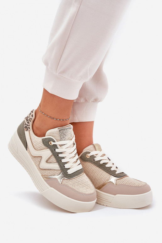 scarpe da ginnastica Femminile con una piattaforma con motivi di pelliccia di leopardo colore verde Lorori