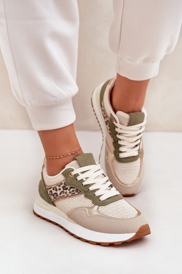 scarpe da ginnastica Femminile e scritti con una piattaforma colore verde Davinara