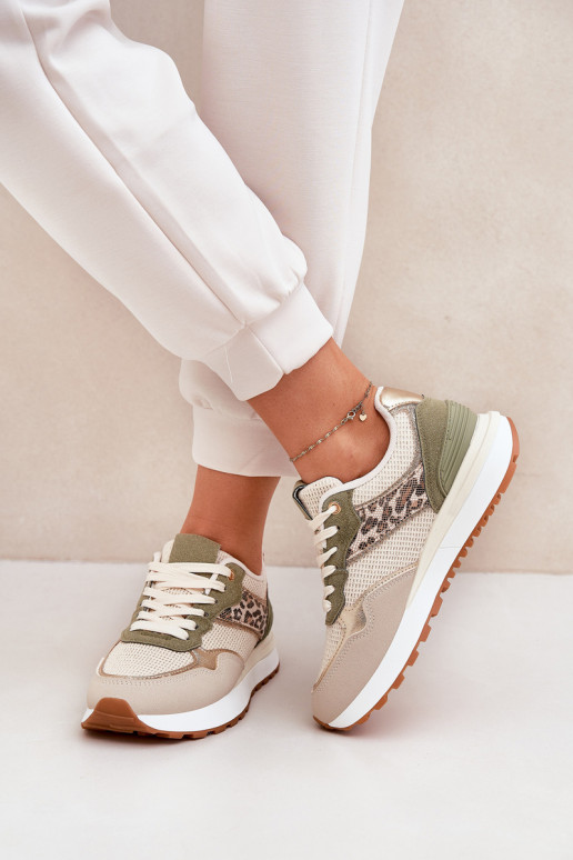 scarpe da ginnastica Femminile e scritti con una piattaforma colore verde Davinara