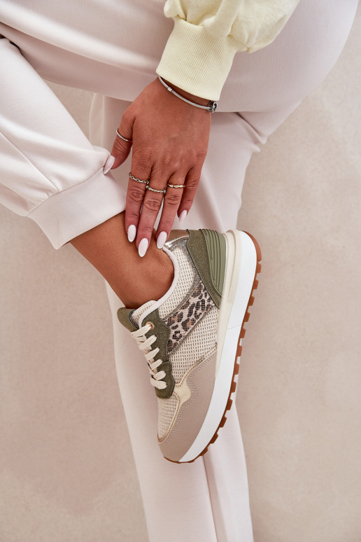 scarpe da ginnastica Femminile e scritti con una piattaforma colore verde Davinara