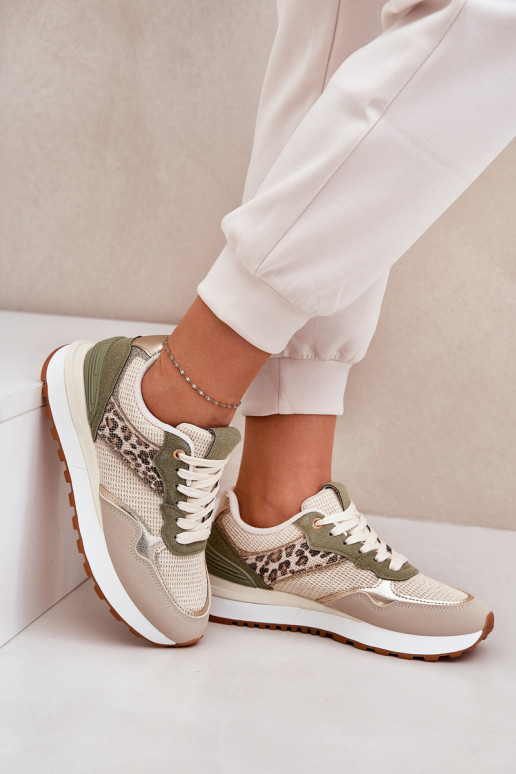 scarpe da ginnastica Femminile e scritti con una piattaforma colore verde Davinara