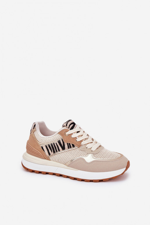 scarpe da ginnastica Femminile con una piattaforma Zebra beige Davinara