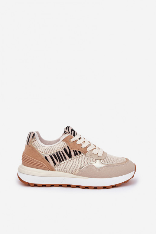 scarpe da ginnastica Femminile con una piattaforma Zebra beige Davinara
