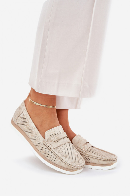 Mocassini Donna in ecopelle color oro Bralithia