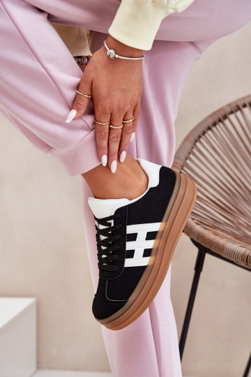 Scarpe sneakers donna con piattaforma nere Syliyana 2