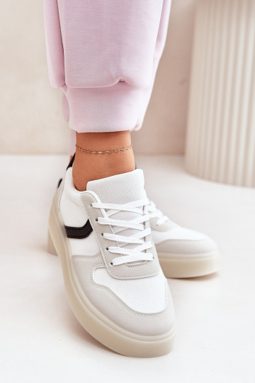 Scarpe sneakers basse donna con piattaforma bianche Telmira