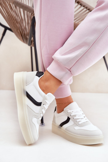 Scarpe sneakers basse donna con piattaforma bianche Telmira 2