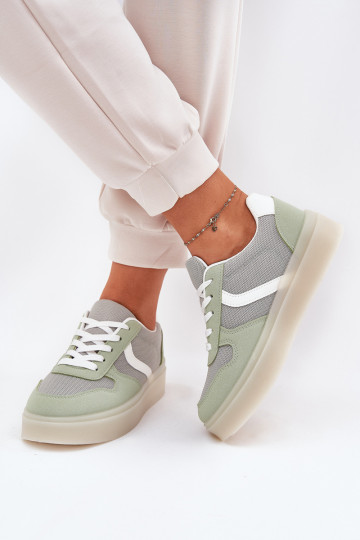Scarpe sneakers basse donna con piattaforma verdi Telmira