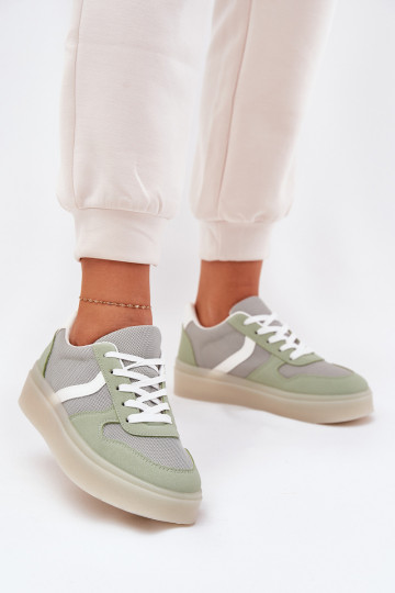 Scarpe sneakers basse donna con piattaforma verdi Telmira 2