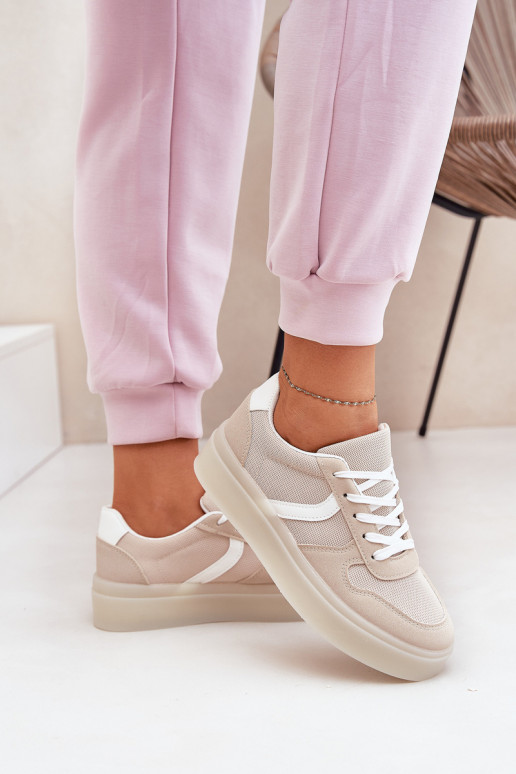 Basso Scarpe modello sneakers Femminile con una piattaforma beige Telmira