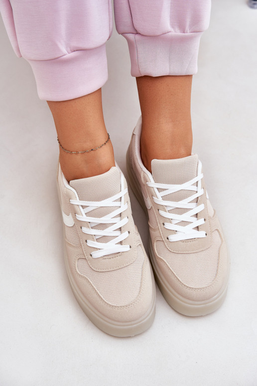 Basso Scarpe modello sneakers Femminile con una piattaforma beige Telmira