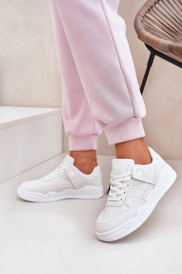 Scarpe sportive sneakers donna con piattaforma in ecopelle bianche Telisiria