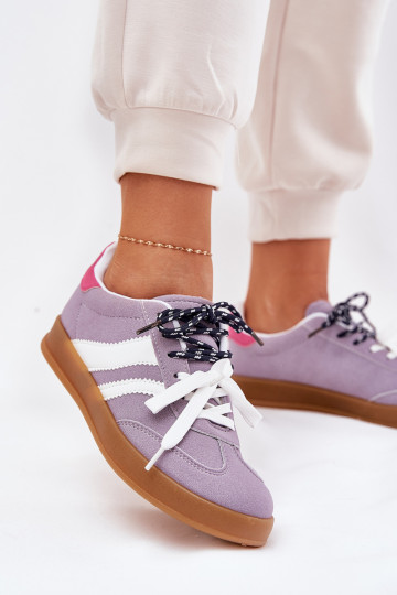 Scarpe sneakers basse donna con chiusura a lacci viola Ventus 2