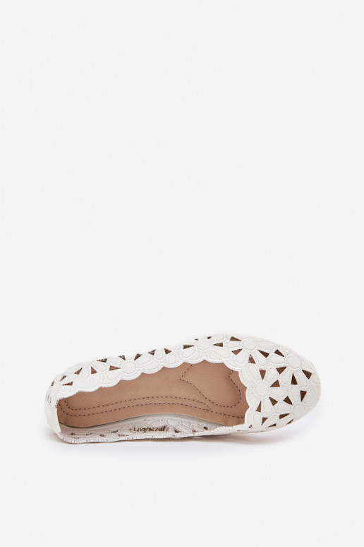 con elementi traforati ballerine Infantile con lucentezza Colore bianco Zindira