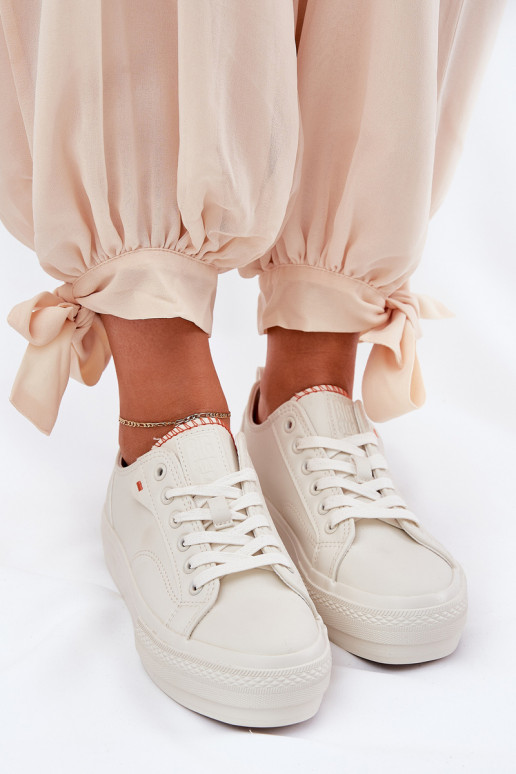 Scarpe per il tempo libero con una piattaforma in ecopelle Big Star RR274A297 colore avorio