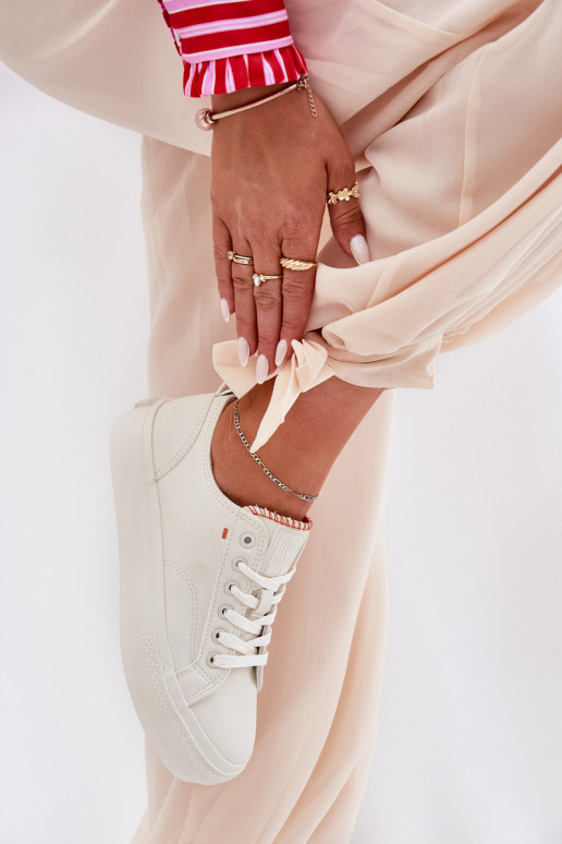 Scarpe per il tempo libero con una piattaforma in ecopelle Big Star RR274A297 colore avorio