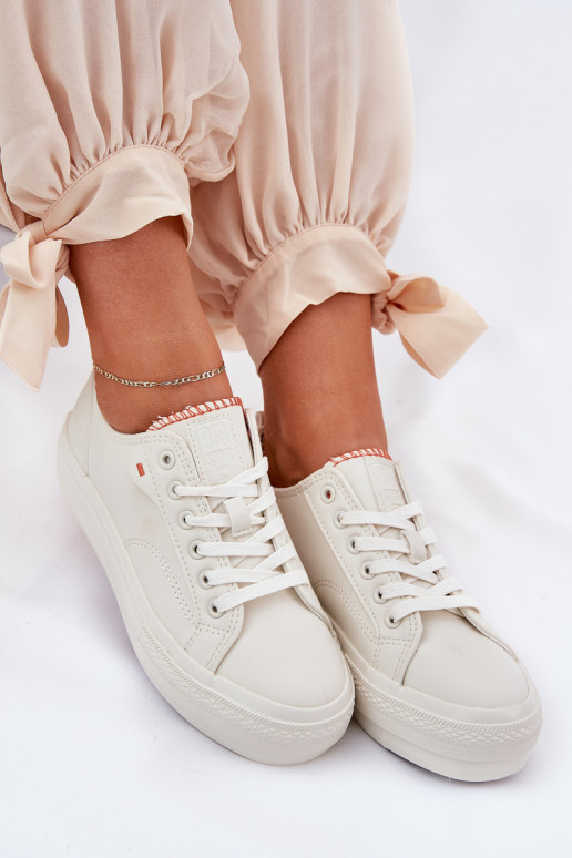 Scarpe per il tempo libero con una piattaforma in ecopelle Big Star RR274A297 colore avorio
