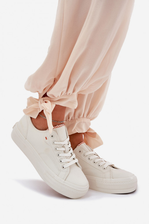 Scarpe per il tempo libero con una piattaforma in ecopelle Big Star RR274A297 colore avorio