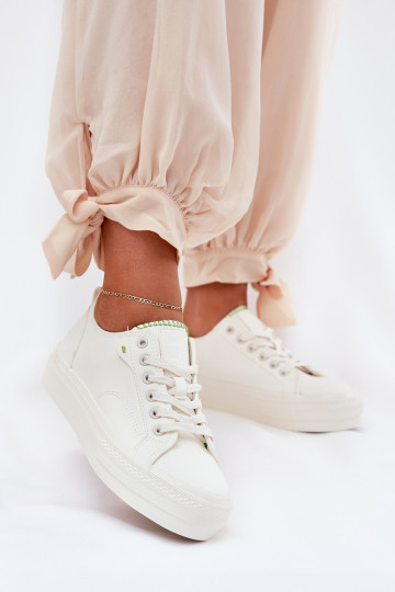 Scarpe sportive con piattaforma in ecopelle Big Star RR274A295 bianche