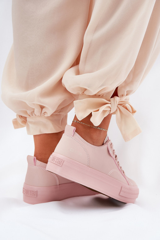 Scarpe per il tempo libero con una piattaforma in ecopelle Big Star RR274A294 colore rosa
