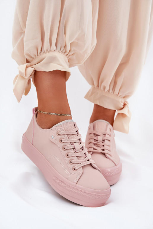 Scarpe per il tempo libero con una piattaforma in ecopelle Big Star RR274A294 colore rosa