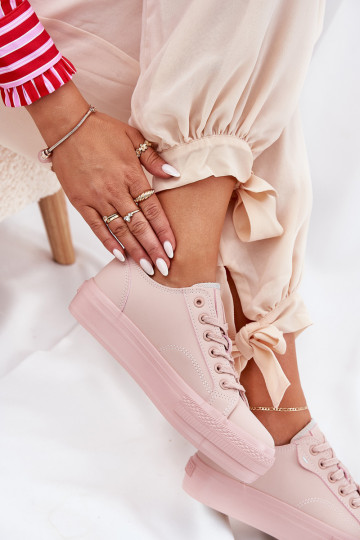 Scarpe per il tempo libero con una piattaforma in ecopelle Big Star RR274A294 colore rosa