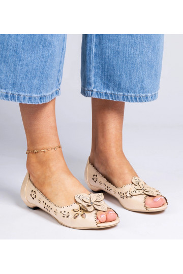 Ballerine a rete beige con... 2