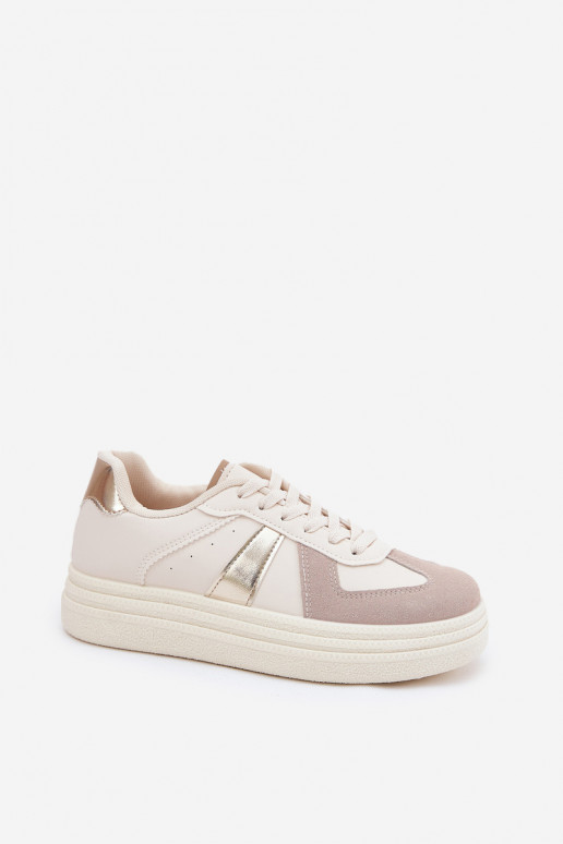 Eko Pelle Scarpe modello sneakers Femminile con una piattaforma beige Goriette