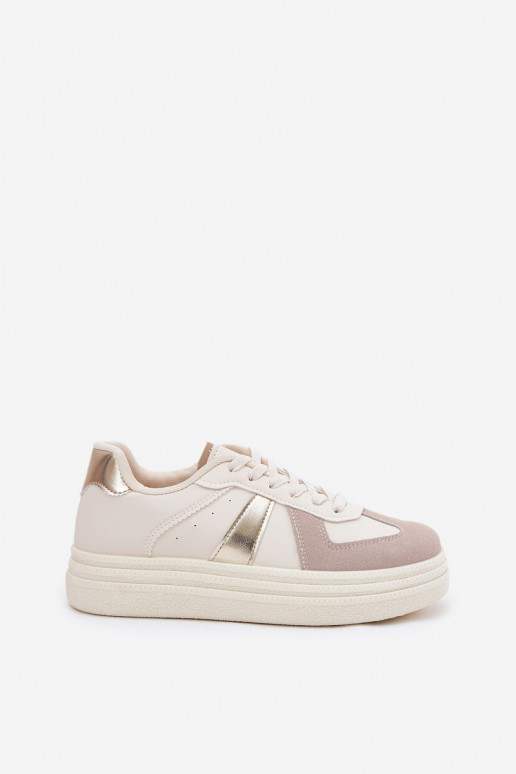 Eko Pelle Scarpe modello sneakers Femminile con una piattaforma beige Goriette