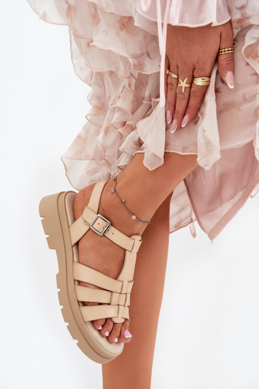 Eko Sandali da donna Femminile con una piattaforma beige Nendales