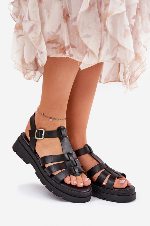 Eko Sandali da donna Femminile con una piattaforma colore nero Nendales