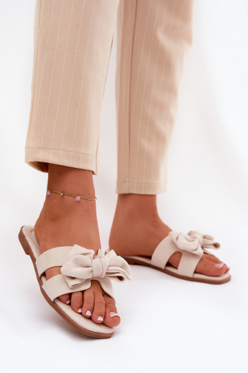 isoscele Pantofole da donna con nastri beige Tobin