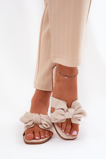 isoscele Pantofole da donna con nastri beige Tobin 2