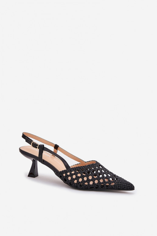 scarpe col tacco alto Ze Szpiczastym Noskiem I Odkrytą Piętą colore nero Umirana