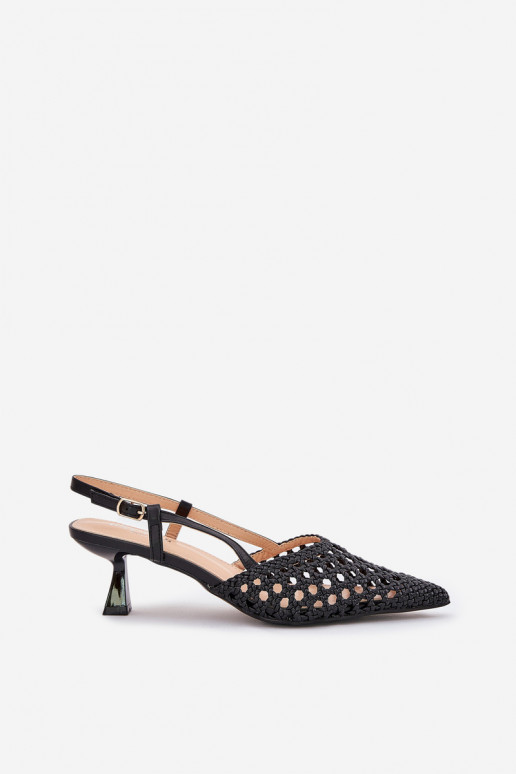 scarpe col tacco alto Ze Szpiczastym Noskiem I Odkrytą Piętą colore nero Umirana