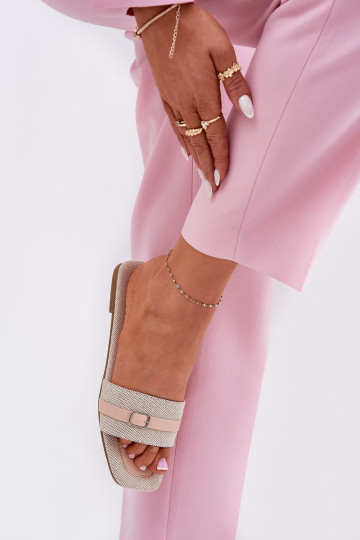 pantofole donna con cinturini e fibbie color sabbia Zilina 2