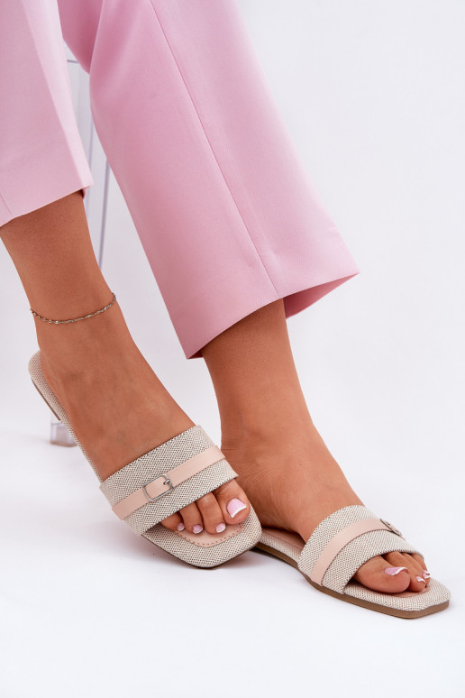 isoscele Pantofole da donna con cinghie I con fibbie beige Zilina