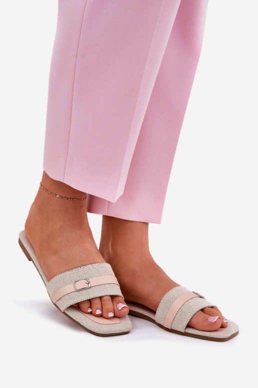 isoscele Pantofole da donna con cinghie I con fibbie beige Zilina