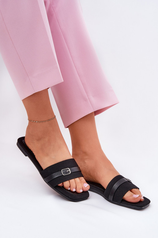 isoscele Pantofole da donna con cinghie I con fibbie colore nero Zilina