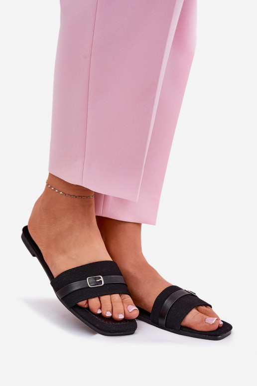 isoscele Pantofole da donna con cinghie I con fibbie colore nero Zilina