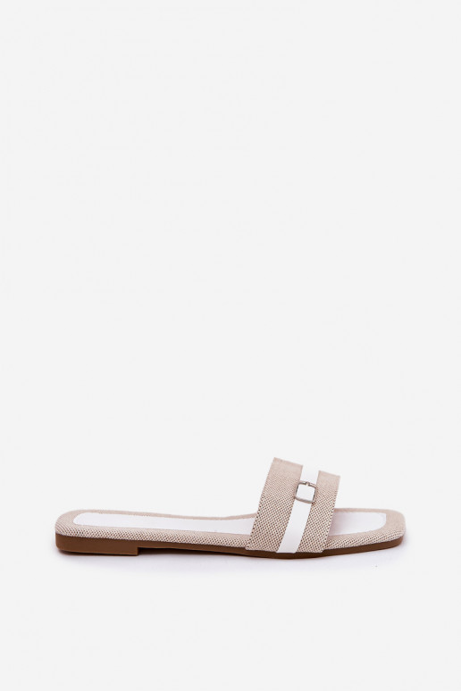 isoscele Pantofole da donna con cinghie I con fibbie beige-Colore bianco Zilina