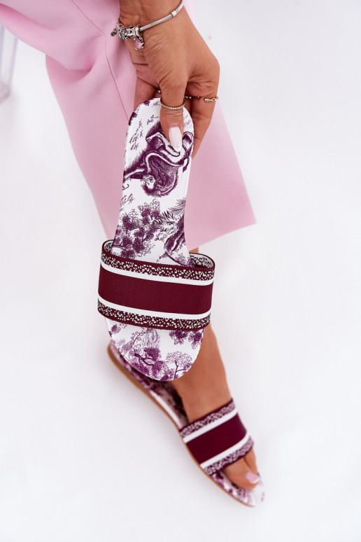 Elegantellato isoscele Pantofole da donna Borgogna Leysi