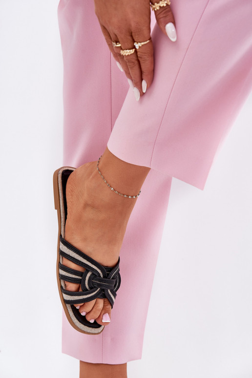 Pantofole Appartamento delle donne Z Przeplatającymi Się Paskami colore nero Acimine