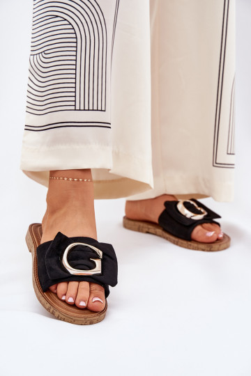 isoscele Pantofole da donna Con decorazioni Detalem colore nero Nellodra