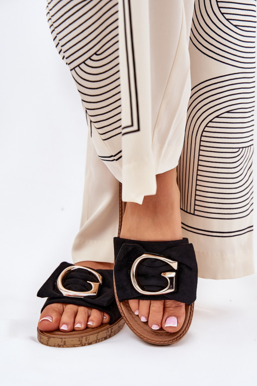 isoscele Pantofole da donna Con decorazioni Detalem colore nero Nellodra