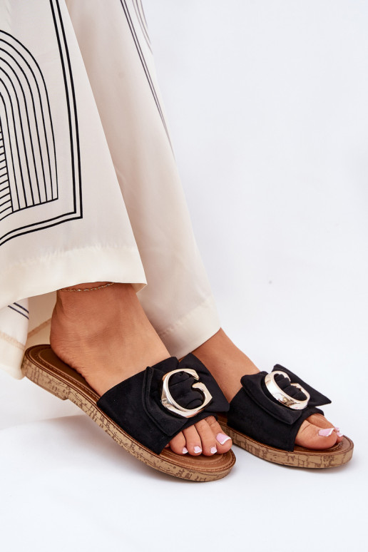 isoscele Pantofole da donna Con decorazioni Detalem colore nero Nellodra