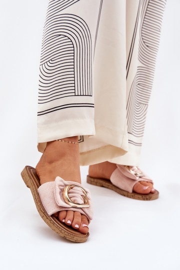 isoscele Pantofole da donna Con decorazioni Detalem colore rosa Nellodra