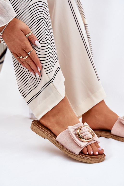 isoscele Pantofole da donna Con decorazioni Detalem colore rosa Nellodra