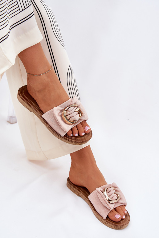 isoscele Pantofole da donna Con decorazioni Detalem colore rosa Nellodra